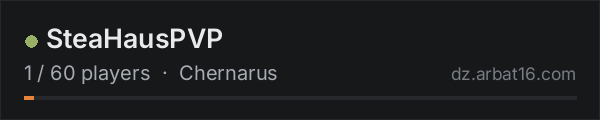 SteaHausPVP on the AR16 DayZ server list