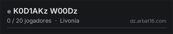 K0D1AKz W00Dz na lista de servidores de DayZ da AR16
