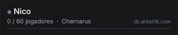 Nico na lista de servidores de DayZ da AR16
