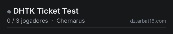 DHTK Ticket Test na lista de servidores de DayZ da AR16