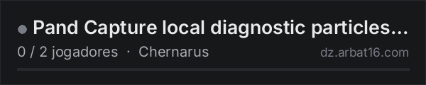 Pand Capture local diagnostic particles live na lista de servidores de DayZ da AR16