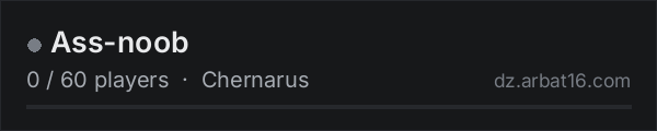 Ass-noob on the AR16 DayZ server list