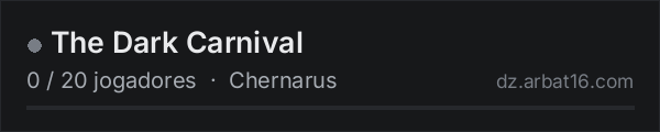 The Dark Carnival na lista de servidores de DayZ da AR16
