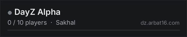 DayZ Alpha on the AR16 DayZ server list