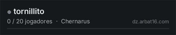 tornillito na lista de servidores de DayZ da AR16