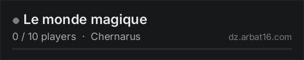 Le monde magique on the AR16 DayZ server list