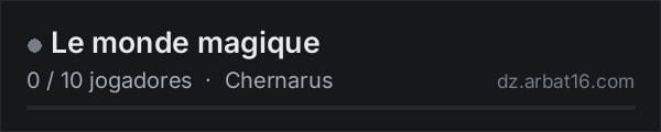 Le monde magique na lista de servidores de DayZ da AR16