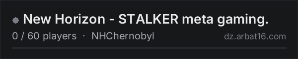 New Horizon - STALKER meta gaming. on the AR16 DayZ server list