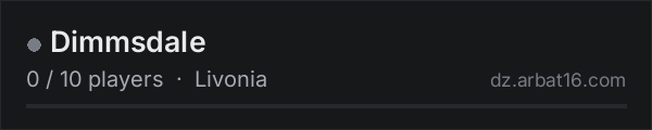 Dimmsdale on the AR16 DayZ server list