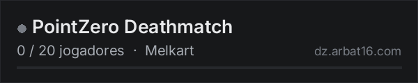 PointZero Deathmatch na lista de servidores de DayZ da AR16