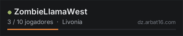 ZombieLlamaWest na lista de servidores de DayZ da AR16