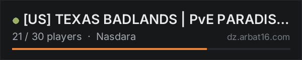 [US] TEXAS BADLANDS | PvE PARADISE | EASY AI | TRADERS | SNAFU on the AR16 DayZ server list