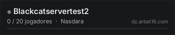 Blackcatservertest2 na lista de servidores de DayZ da AR16