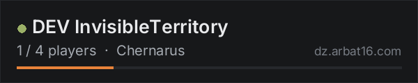 DEV InvisibleTerritory on the AR16 DayZ server list