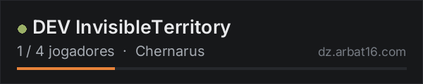 DEV InvisibleTerritory na lista de servidores de DayZ da AR16