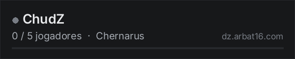 ChudZ na lista de servidores de DayZ da AR16