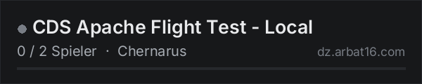 CDS Apache Flight Test - Local in der DayZ-Serverliste von AR16