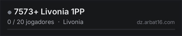 7573+ Livonia 1PP na lista de servidores de DayZ da AR16