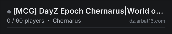 [MCG] DayZ Epoch Chernarus|World of AI|Regular|MiDCUSTOMGAMING on the AR16 DayZ server list