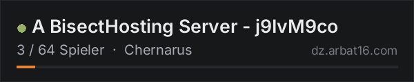 A BisectHosting Server - j9IvM9co in der DayZ-Serverliste von AR16