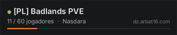 [PL] Badlands PVE na lista de servidores de DayZ da AR16