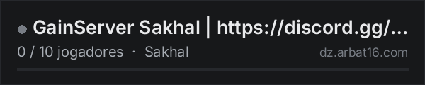 GainServer Sakhal | https://discord.gg/XXuzbmEPD8 na lista de servidores de DayZ da AR16