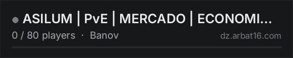 ASILUM | PvE | MERCADO | ECONOMIA | TIERS | SCI-FI on the AR16 DayZ server list