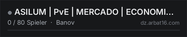 ASILUM | PvE | MERCADO | ECONOMIA | TIERS | SCI-FI in der DayZ-Serverliste von AR16
