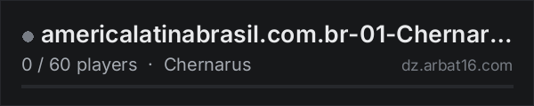 americalatinabrasil.com.br-01-Chernarus/PvE on the AR16 DayZ server list