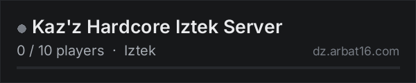 Kaz'z Hardcore Iztek Server on the AR16 DayZ server list