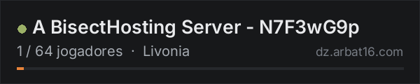 A BisectHosting Server - N7F3wG9p na lista de servidores de DayZ da AR16