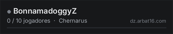 BonnamadoggyZ na lista de servidores de DayZ da AR16