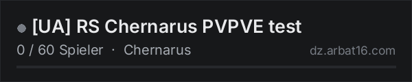 [UA] RS Chernarus PVPVE test in der DayZ-Serverliste von AR16