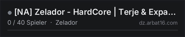 [NA] Zelador - HardCore | Terje & Expansion | .gg/DWXTaEXyUe in der DayZ-Serverliste von AR16