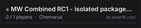 MW Combined RC1 - isolated packaged test on the AR16 DayZ server list