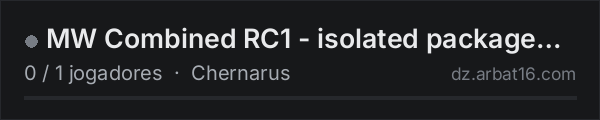 MW Combined RC1 - isolated packaged test na lista de servidores de DayZ da AR16