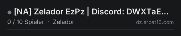 [NA] Zelador EzPz | Discord: DWXTaEXyUe in der DayZ-Serverliste von AR16