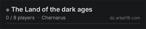 The Land of the dark ages on the AR16 DayZ server list