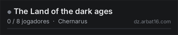 The Land of the dark ages na lista de servidores de DayZ da AR16