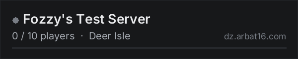 Fozzy's Test Server on the AR16 DayZ server list