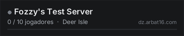 Fozzy's Test Server na lista de servidores de DayZ da AR16