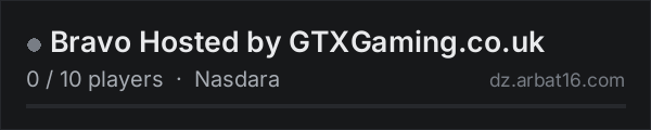 Bravo Hosted by GTXGaming.co.uk on the AR16 DayZ server list