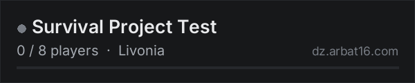 Survival Project Test on the AR16 DayZ server list