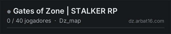Gates of Zone | STALKER RP na lista de servidores de DayZ da AR16