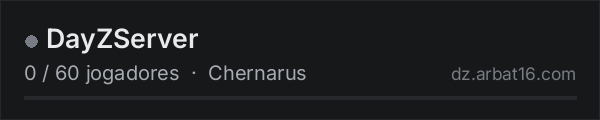 DayZServer na lista de servidores de DayZ da AR16