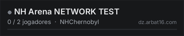 NH Arena NETWORK TEST na lista de servidores de DayZ da AR16