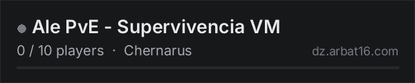 Ale PvE - Supervivencia VM on the AR16 DayZ server list