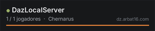 DazLocalServer na lista de servidores de DayZ da AR16