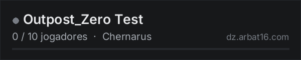 Outpost_Zero Test na lista de servidores de DayZ da AR16
