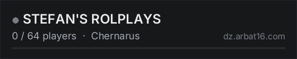 STEFAN'S ROLPLAYS on the AR16 DayZ server list